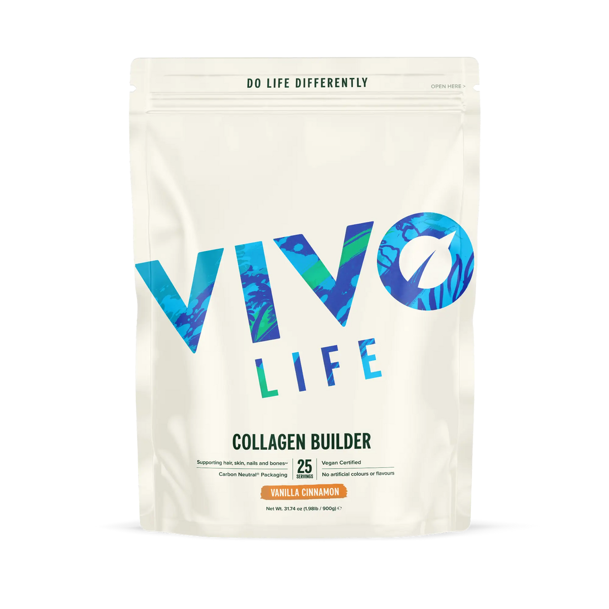 Plant Protein Collagen Builder Vanilla & Cinnamon / 25 Portionen kaufen -  Vivo Life Kollagen  - Fitness Onlineshop